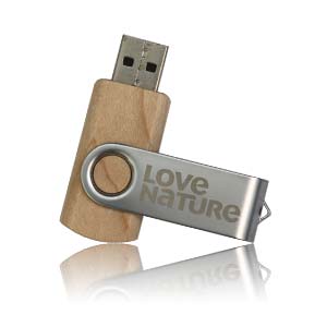 Wood Swivel USB Flash Drive